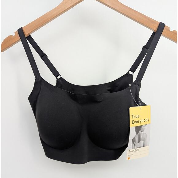 NWT True Co True Everybody Scoop Bra Adjustable Strap Black Sz M Wireless - Picture 2 of 7